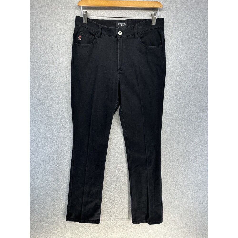 Vintage Guess Jeans Womens Size 29 Black Stretch Straight Leg 5 Pocket